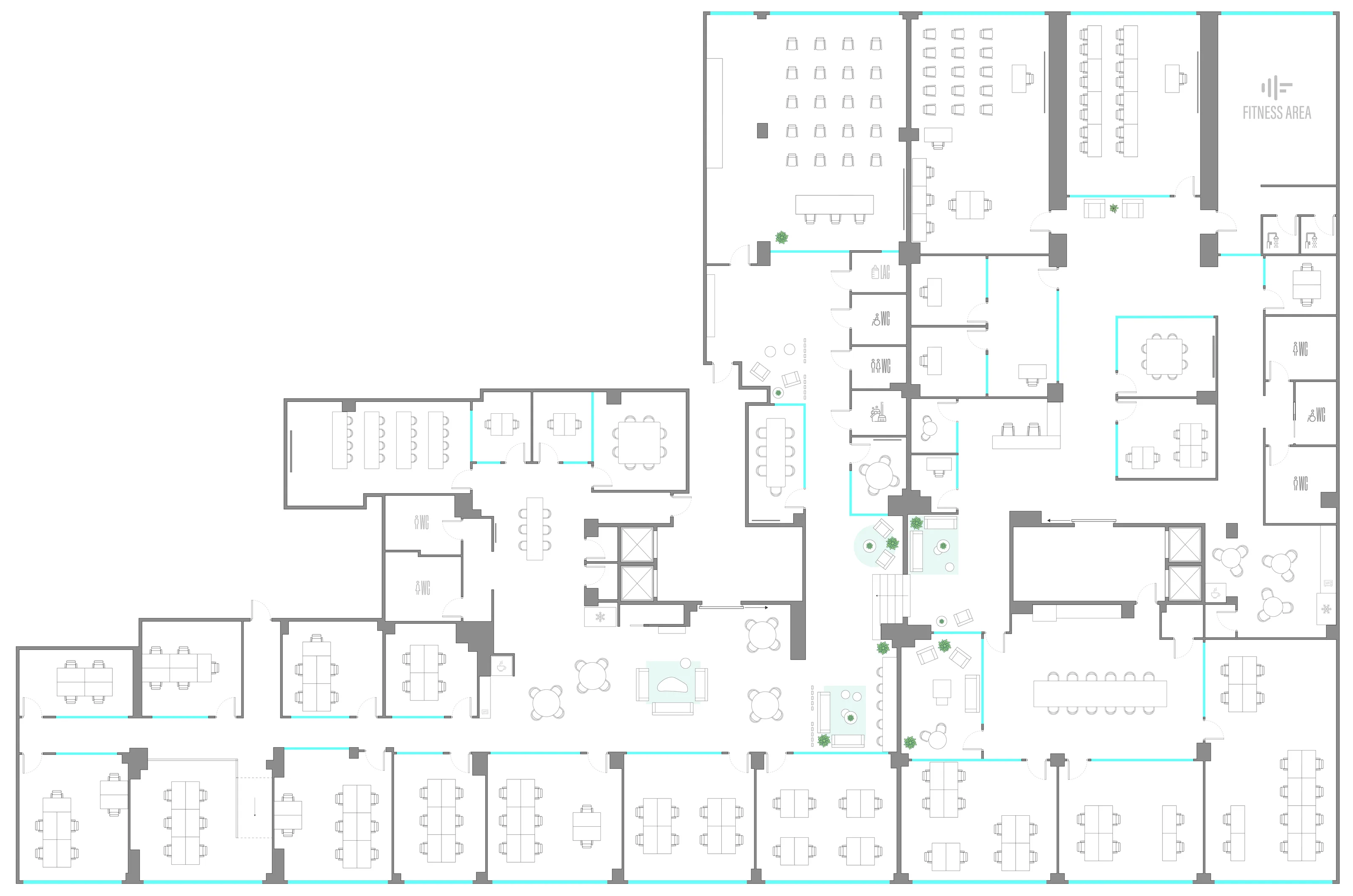 Plano de las oficinas de Simur Spaces