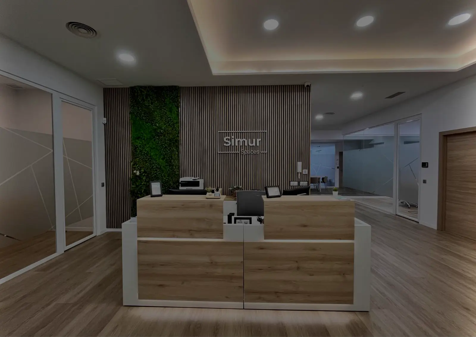 Recepción de Simur Spaces, oficinas en alquiler en Málaga